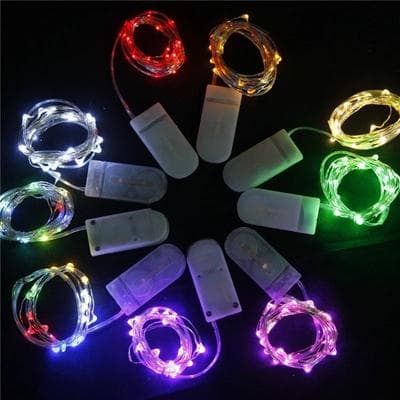 Uplift Picks 2M 20LED Copper Wire Fairy Lights 9 Color Battery String Garland yellow 2 M 20 Led