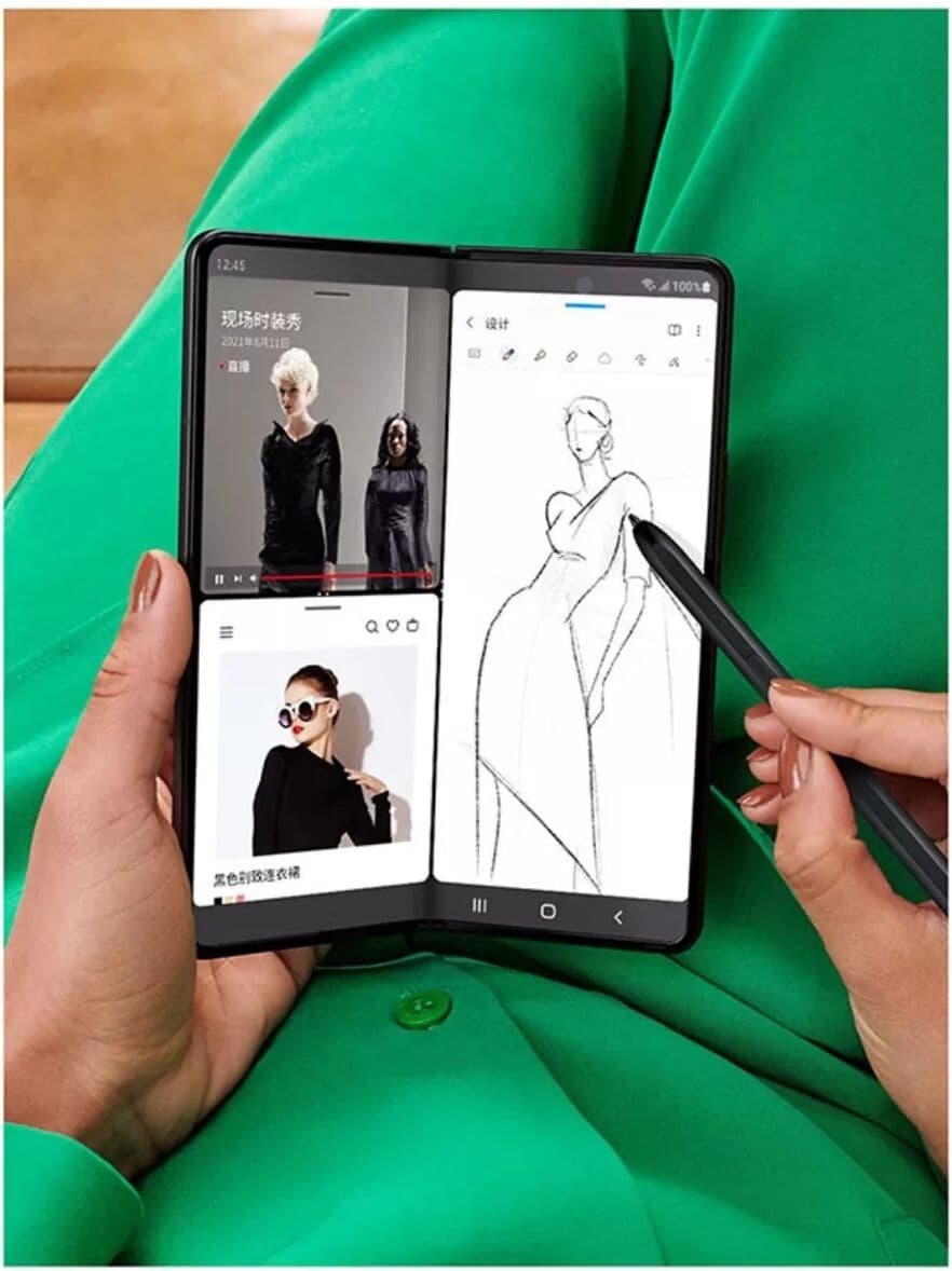 INF Stylus Pen kompatibel mit Samsung Z Fold3/Z Fold4/Z Fold5/Z Fold6 - Druckempfindlichkeit & Austauschbare Spitzen