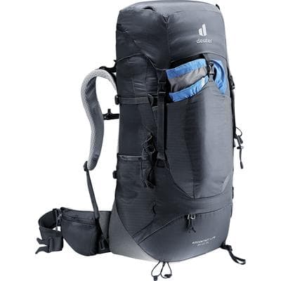 Trekkingrucksack DEUTER "Aircontact Lite 35 + 10 SL", schwarz (schwarz, graphite), Rucksäcke, Damen, B/H/T: 29cm x 70cm x 23cm, Kunstfaser, mit 45 Litern Volumen, für Wandern, Bergsteigen und Trekking, B:29cm H:70cm T:23cm