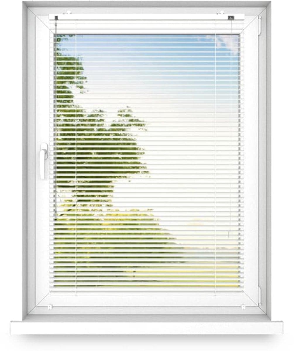Time4blinds Binnenjaloezieën Zonder Boren - Aluminium - Wit Glans - Rechts - B/D/H: 110 x 40 cm