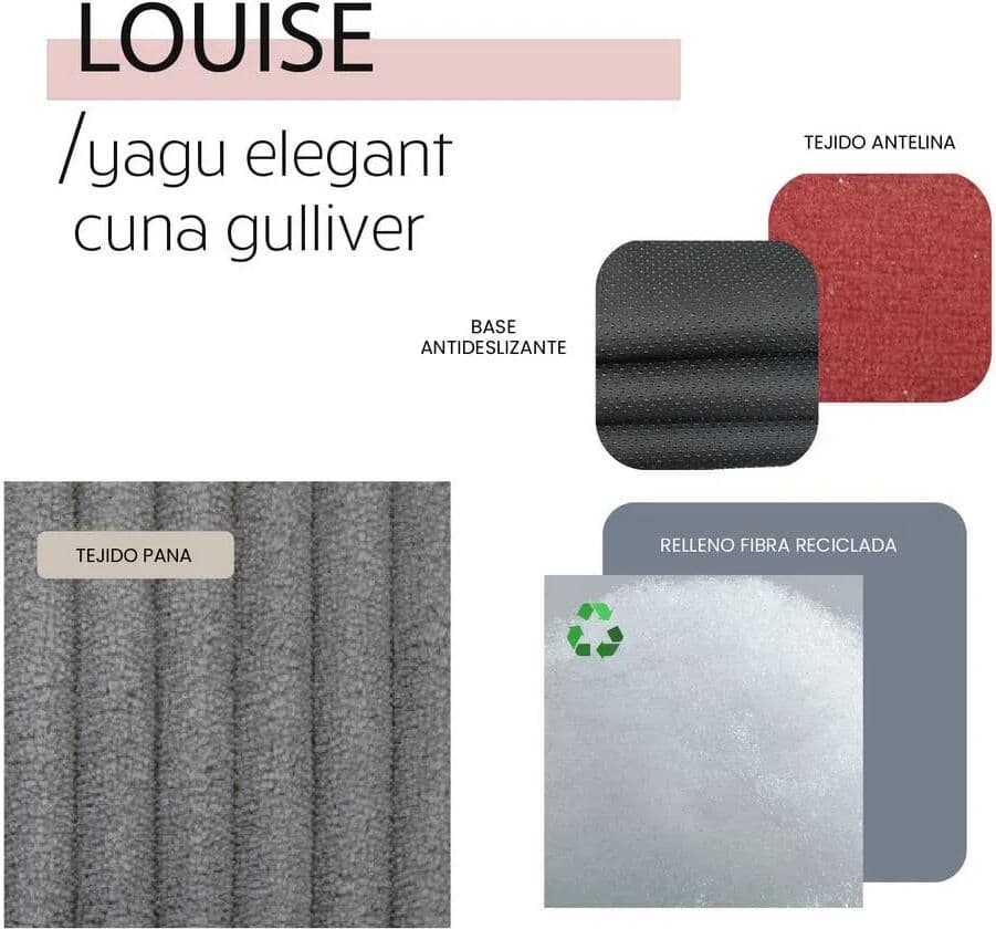 Yagu Cama Para Mascotas Gulliver Louise Grey / Red 65 x 50 x 20 cm