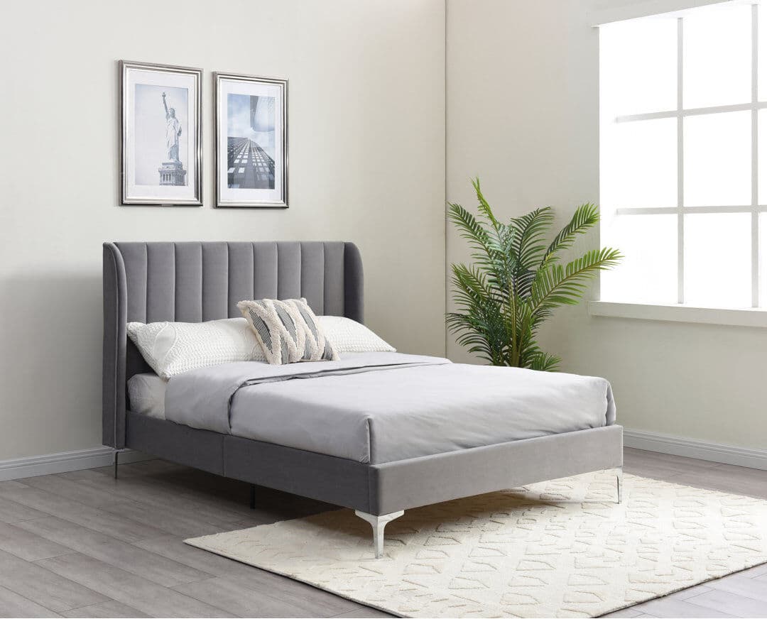 Metro Iva Upholstered Bed Grey Super King (6')