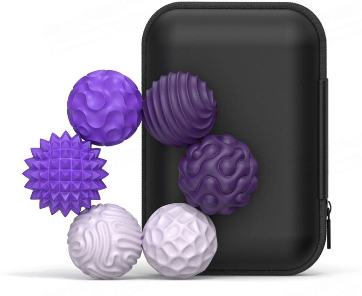 INF Lot de 6 billes sensorielles magnétiques en silicone – Silicone alimentaire, jouet magnétique pour soulagement du stress et Violet