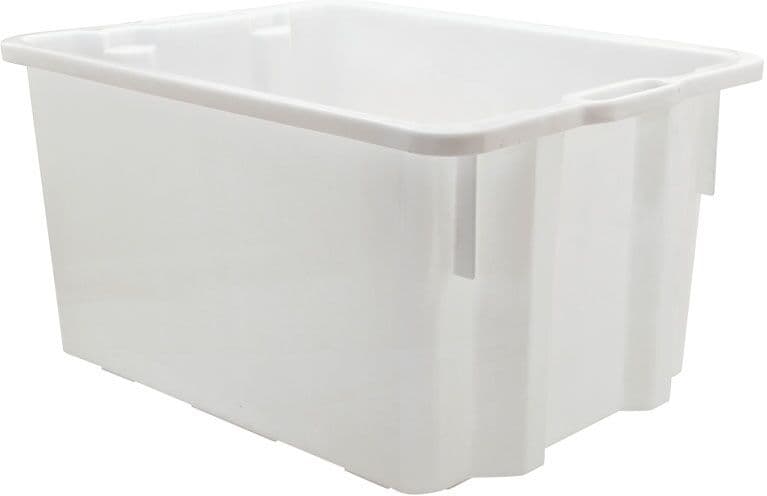 Mobil Plastic Zasúvacia a stohovacia prepravka biela, 550 x 430 x 310 mm