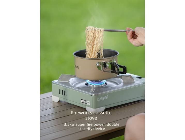 Réchaud à cassette portable 3,5 kW pour camping en plein air, haute puissance, 1,4 kg, léger, coupe-vent, pliable, pour pique-nique, randonnée, voyage, barbecue