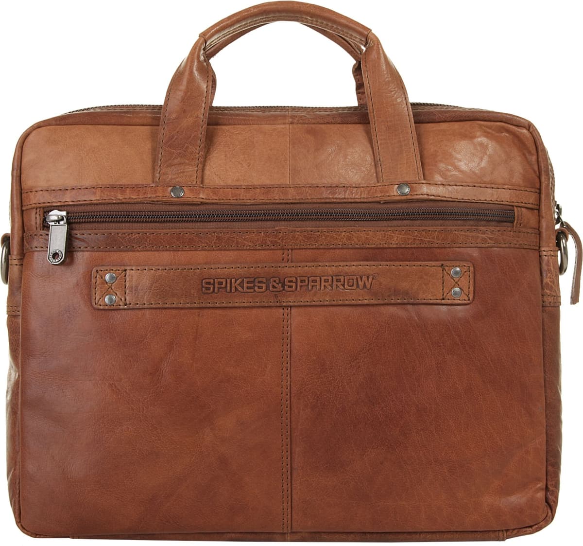 Aktentasche SPIKES & SPARROW "SPIKES & SPARROW Damen, Herren echt Leder", Herren, Gr. B/H/T: 39cm x 31cm x 9cm onesize, braun (cognac), Leder, Taschen Aktentasche, echt Leder cognac B/H/T: 39cm x 31cm x 9cm onesize