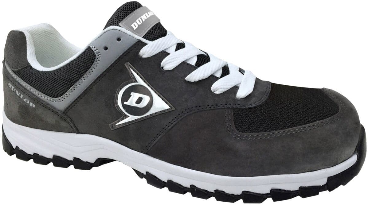 Arbeitsschuh DUNLOP WORKWEAR "Flying Arrow" Gr. 47, grau (dunkelgrau), 47, Obermaterial: 100% Rindsleder Leather cow., Schuhe, Arbeitsschuh