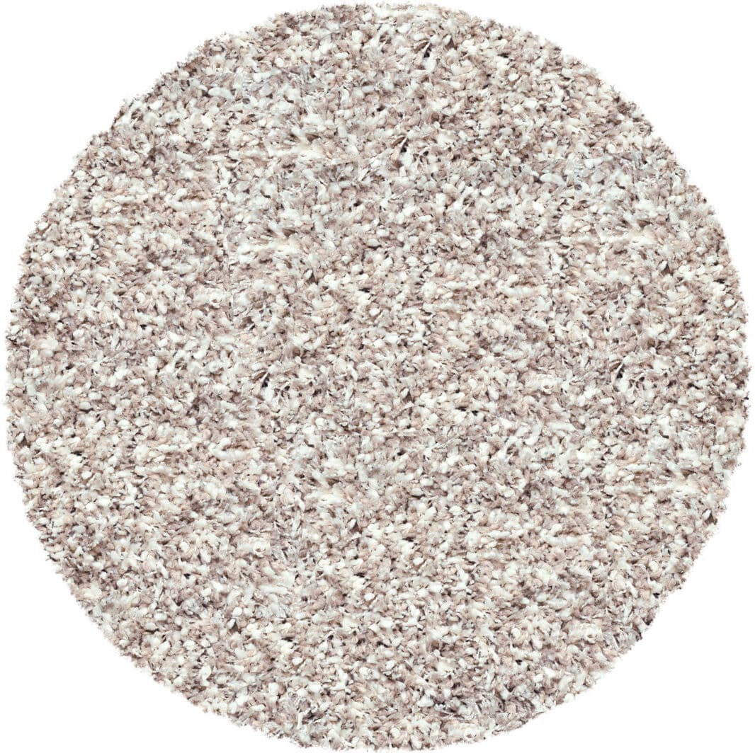 Latitude Run Markey Shaggy Area Rug Ivory;Beige Round 200cm