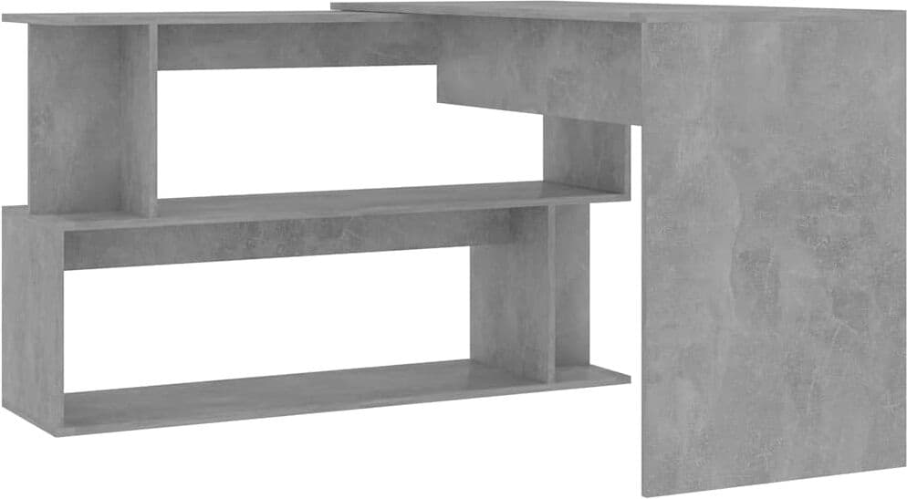 vidaXL Bureau d'angle Gris béton 200x50x76 cm Bois d’ingénierie