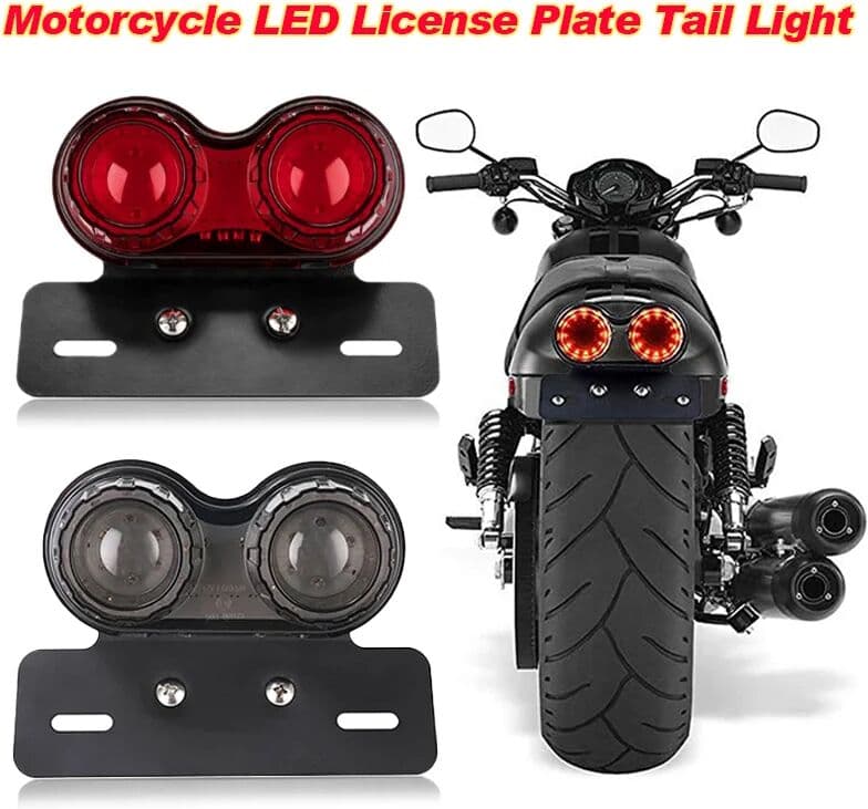 NONE 18 LED 12V Motorcycle Integrated Brake Tail Light Turn Signal Lamp With License Plate Bracket For Honda Yamaha Harley