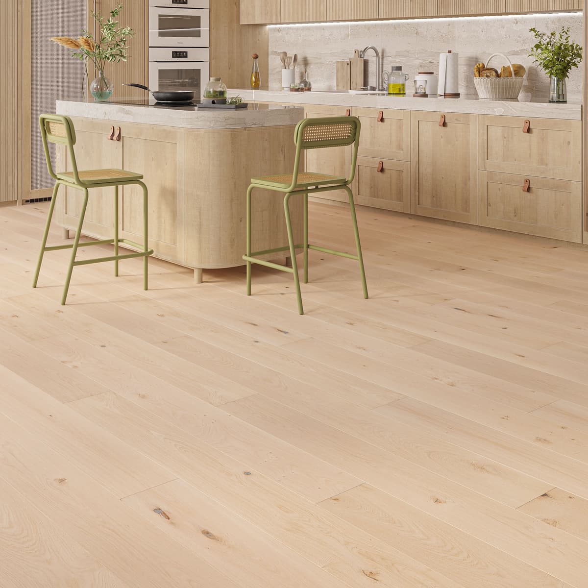 Luxury Flooring Light Engineered Oak Smooth & Unfinished Flooring - 14mm x 1900mm x 190mm