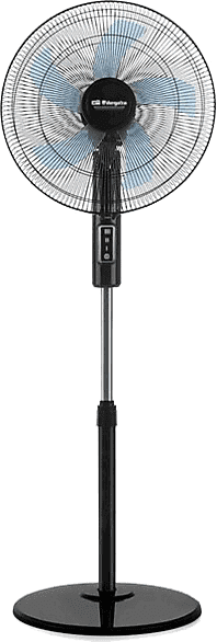 Ventilador de pie - Orbegozo SF 1140, 45 W, 3 Velocidades, 128 cm alto, Negro