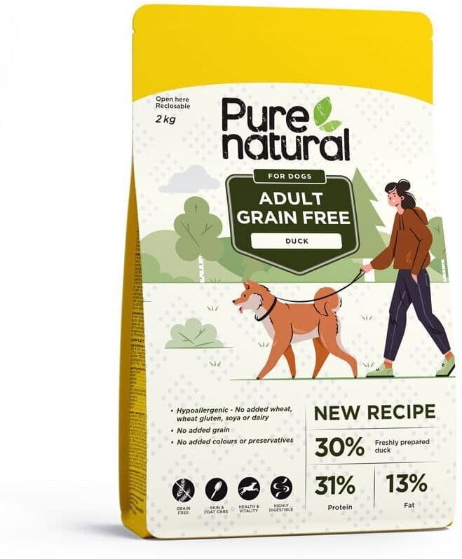 Purenatural Dog Adult Grain Free Duck Spannmålsfritt Torrfoder Till Hund 2 kg