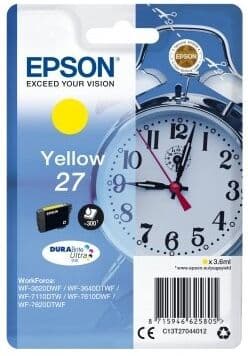 Epson 27/c13t27044012 Blækpatron, Gul, 300s