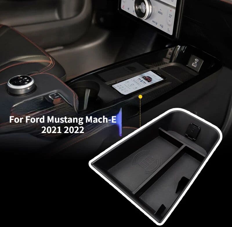 pissenlit For Ford Mustang Mach-E 2021 2022 Car Central Console Armrest Storage Box Accessories Stowing Tidying Organizers Tray Stowing