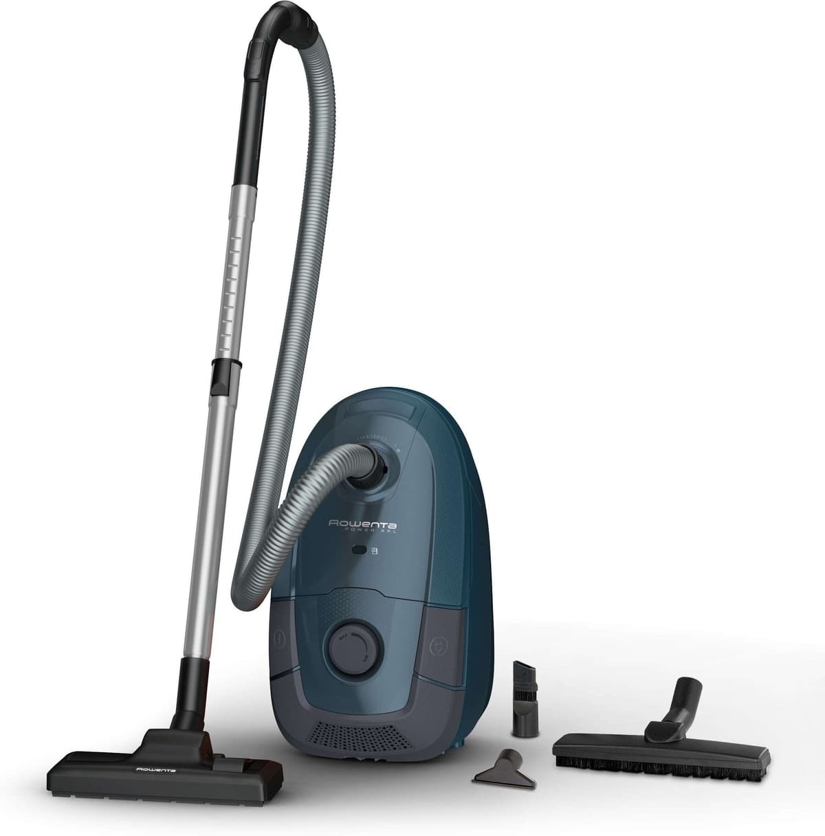 Rowenta Aspiradora con bolsa Power XXL RO312 de bajo consumo 900 W, gran capacidad 4,5 L, 2 niveles de filtración. Azul