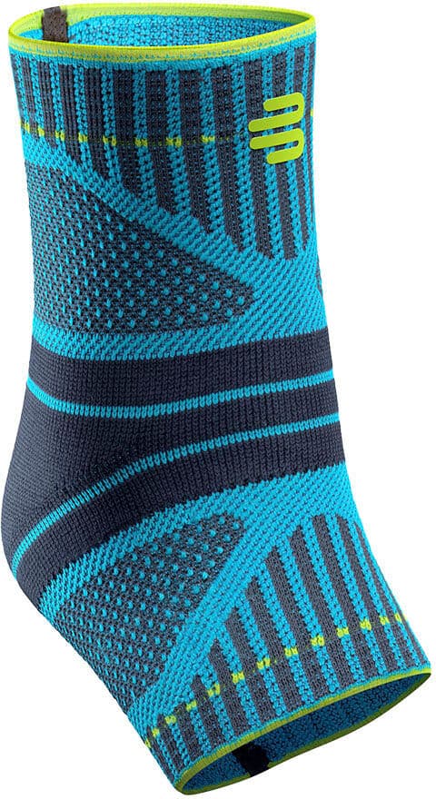 Sprunggelenkbandage BAUERFEIND "Ankle Support DYNAMIC", Gr. M, blau, Obermaterial: 57% Baumwolle, 41% Polyester, 2% Elasthan, Bandagen Sprunggelenkbandage, beidseitig tragbar, aus Baumwolle, Polyester und Elasthan