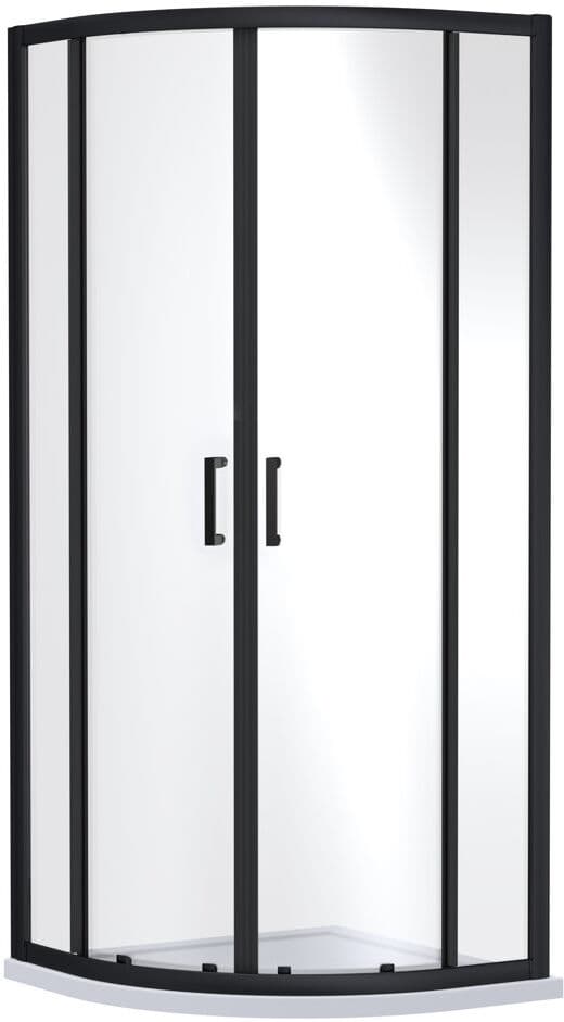 Nuie Rene 1900 x 800 x 800mm Quandrant Shower Enclosure Matt Black 190cm H X 78cm W X 78cm D