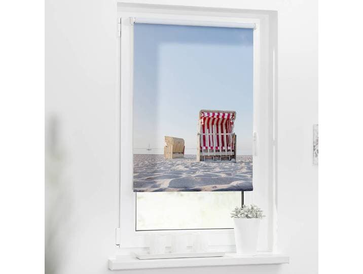 home24 Klemfix rolgordijn Strandmand 100 x 150cm blauw