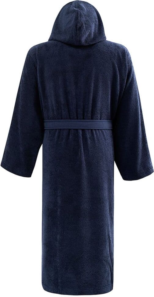 Sensei Maison Albornoz unisex de algodón 100 %   con capucha azul medianoche l