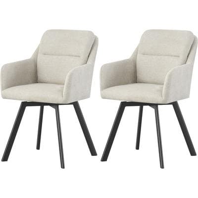 Esszimmerstuhl HOME AFFAIRE "NEEPAWA, 2er Set, mit Metallgestell in matt schwarz", beige (schwarz matt, pulverbeschichtet, creme), B:53cm H:87cm T:62cm, Metall, Polyester, Stühle, Esszimmerstuhl, in verschiedenen Farben, Belsatbarkeit pro Stuhl 120...