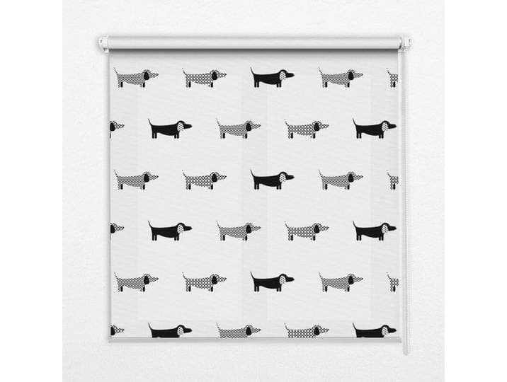 Tulup Innenrollo - Fensterrollo - Rollo - 110x140 cm - Gezeichnete Hunde, Schwarz, Kunststoff, Rechteckig, 110x140x0.5 cm, Heimtextilien, Vorhänge, Rollos