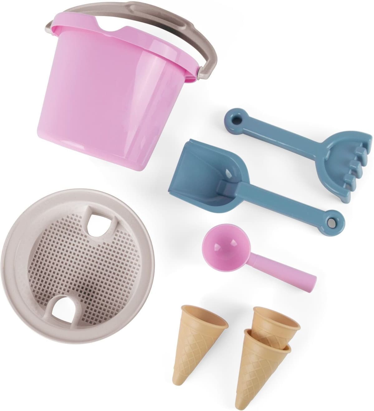 Dantoy - Bucket set w. Ice cream cones - Pink (4801)