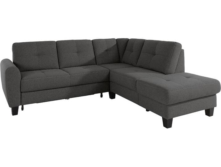 Ecksofa SIT & MORE Varese L-Form , grau (anthrazit), B:240cm H:91cm T:214cm, Luxus-Microfaser (100% Polyester)IStruktur fein (100% Polyester)IFlachgewebe (95% Polyester, 5% Polyamid), Sofas, Ecksofa, mit Federkern, wahlweise mit Schlaffunktion und Stauraum
