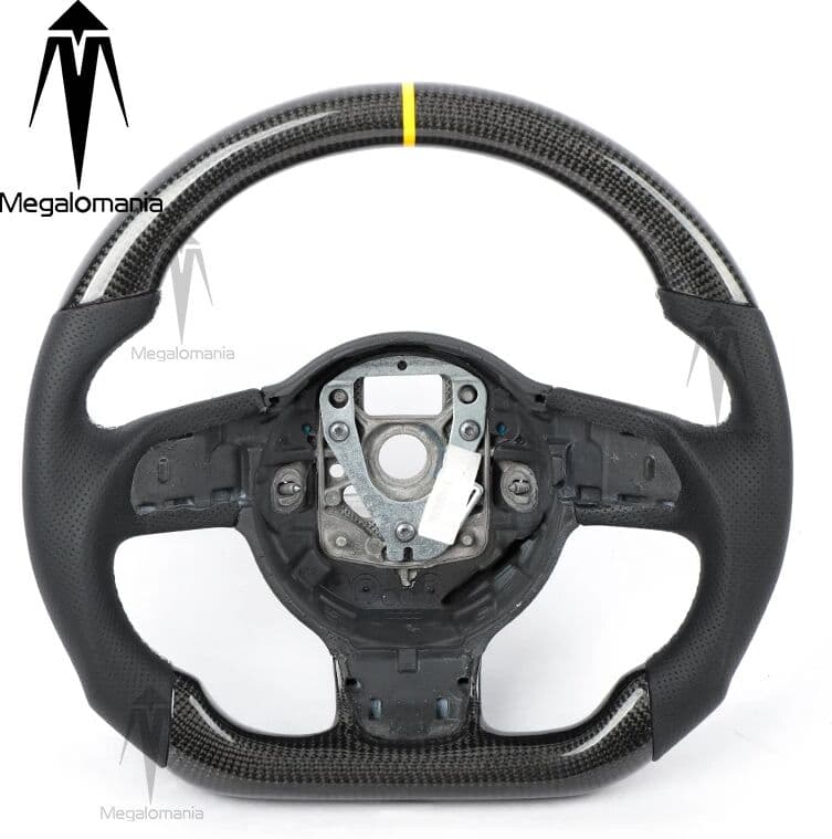 MEGALOMANIA Fit For Audi R8 TT TTRS TTS MK2 MK3 A3 S3 8P Carbon Fiber LED Steering Wheel