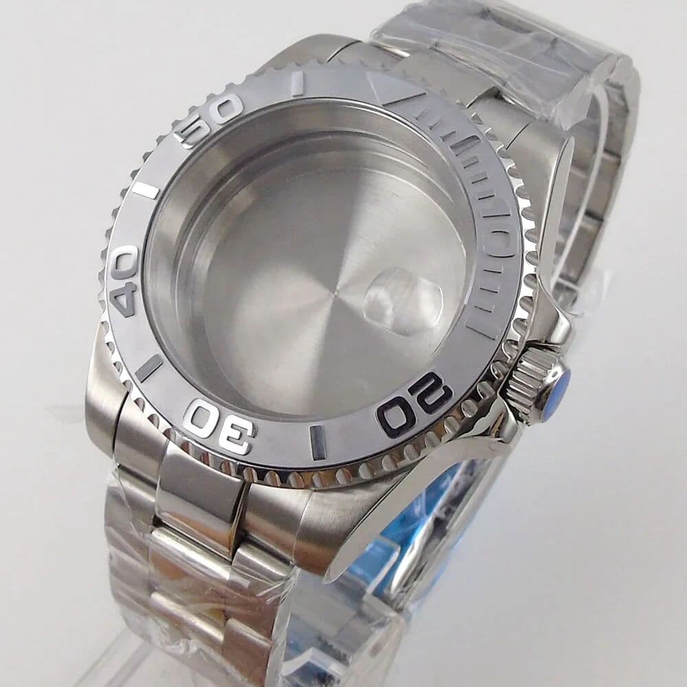 tandorio 40mm Watch Case for NH34 NH35 NH36 NH38 Miyota8215 ETA2836 2824 PT5000 DG2813 20BAR Sapphire Glass 316L Bracelet Ceramic Bezel