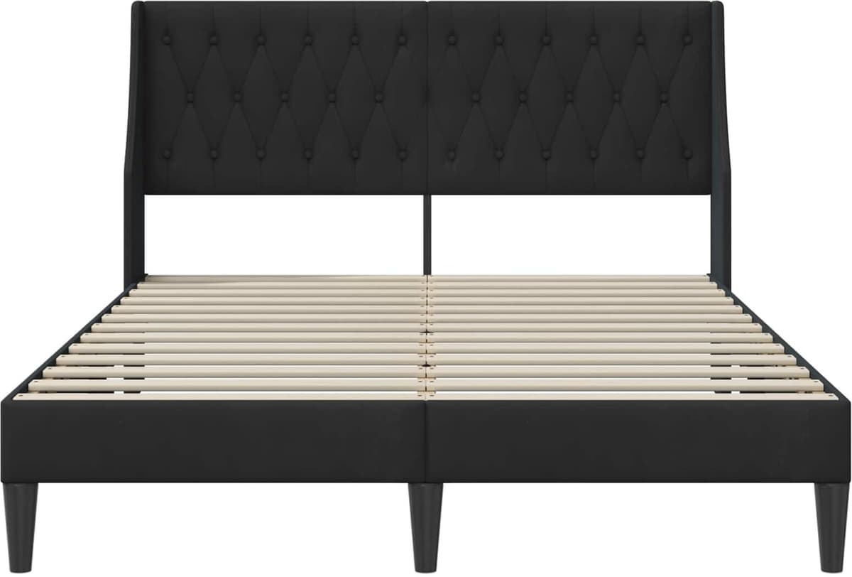 vidaXL Cadre de lit avec tête de lit Noir 160 x 200 cm Velours