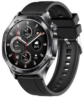 Inspired Deals AK83 Bluetooth Calling Smart Watch With Fitness Tracker Heart Rate Monitor And 1.46 Inch IPS Display black Silicone