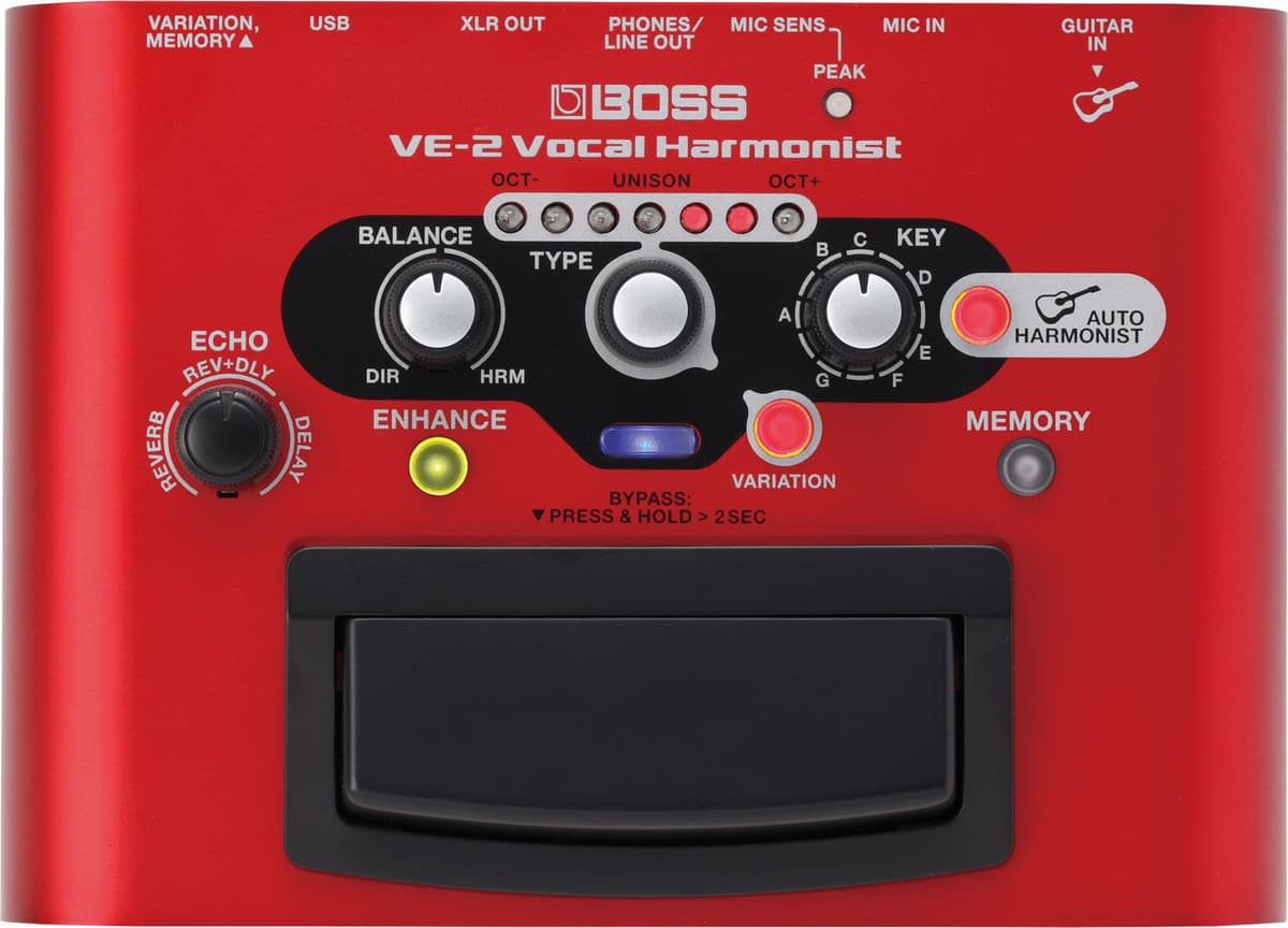Boss VE-2 HARMONIST Processador Voz +48V Phantom Power MIC XLR