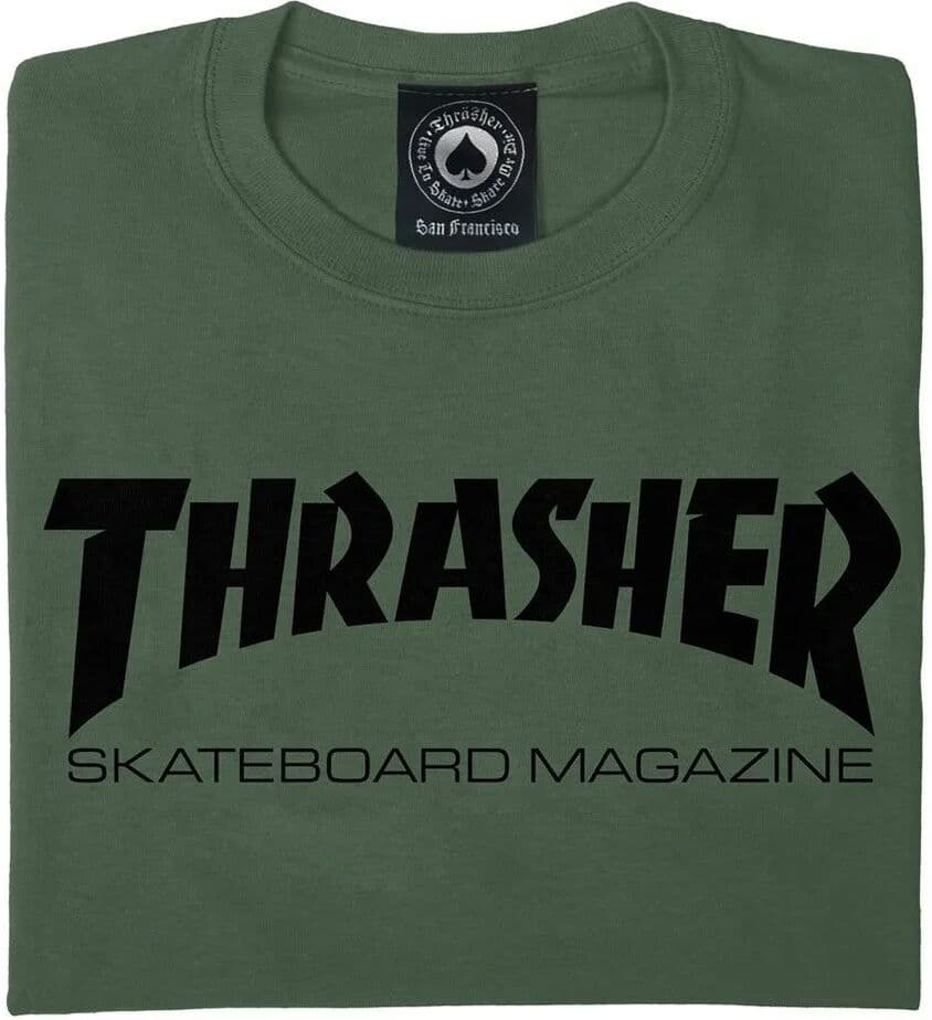 Thrasher Camiseta De Manga Corta Skate Mag Army Green M