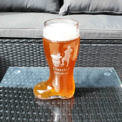 Bierstiefel 1,0l mit Gravur - Spielerstammtisch