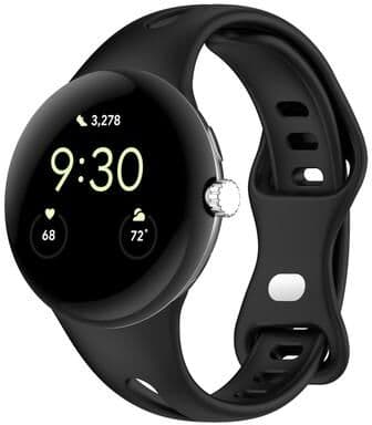 Everyday Crate Google Pixel Watch 4 3 2 1 Silicone Watch Band With Butterfly Buckle Soft Replacement Strap 41mm black
