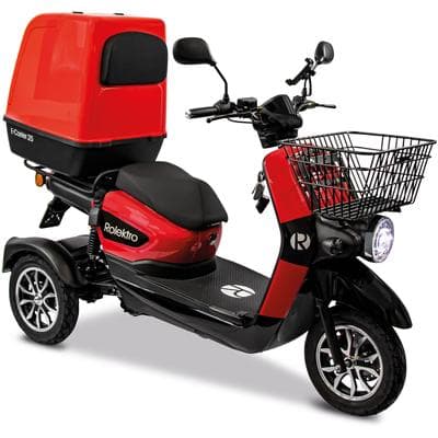Elektromobil ROLEKTRO "Rolektro E-Carrier 25 V.3 Lithium mit XXL-Koffer", rot (rot, schwarz), ElektromobileB:71cm H:125cm L:177,5cm, B:71cm H:125cm L:177,5cm