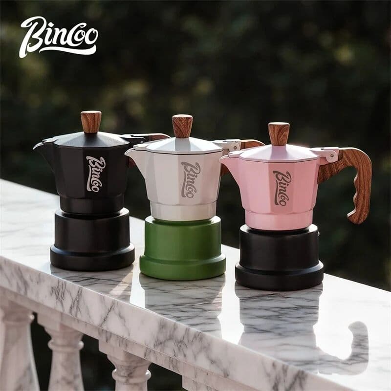 Bin Coo BINCOO Three-Valve Moka Pot Home Mini Espresso Coffee Maker Coffee Brewing Equipment 1Cup/2Cups