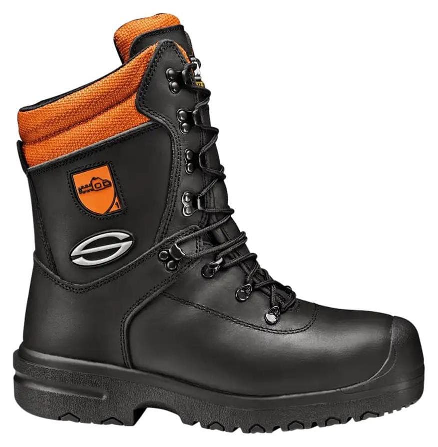 Sir Safety SAVER veiligheidsschoen met kettingzaagbescherming, composiet neus en zijrits, zwart, maat 42