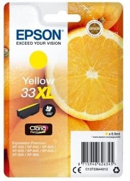 Epson 33xl Blækpatron, Gul
