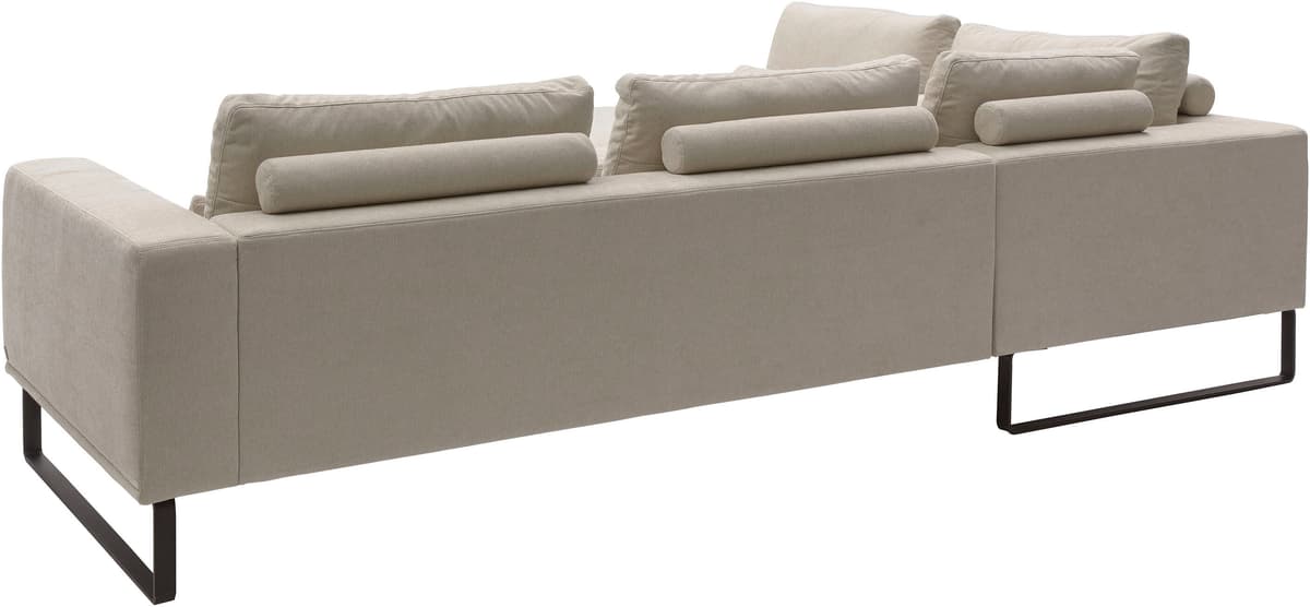 Musterring "JustB PM100 Federkern & Kaltschaum, bequem, Breite 308cm, L-Form" mit Sitztiefenverstellung und Kissen, mit Metallkufe, Masse 290x308 cm nature B/H/T: 308cm x 88cm x 290cm, Flachgewebe YELDA, langer Schenkel rechts, ohne Sitztiefenverstellung,