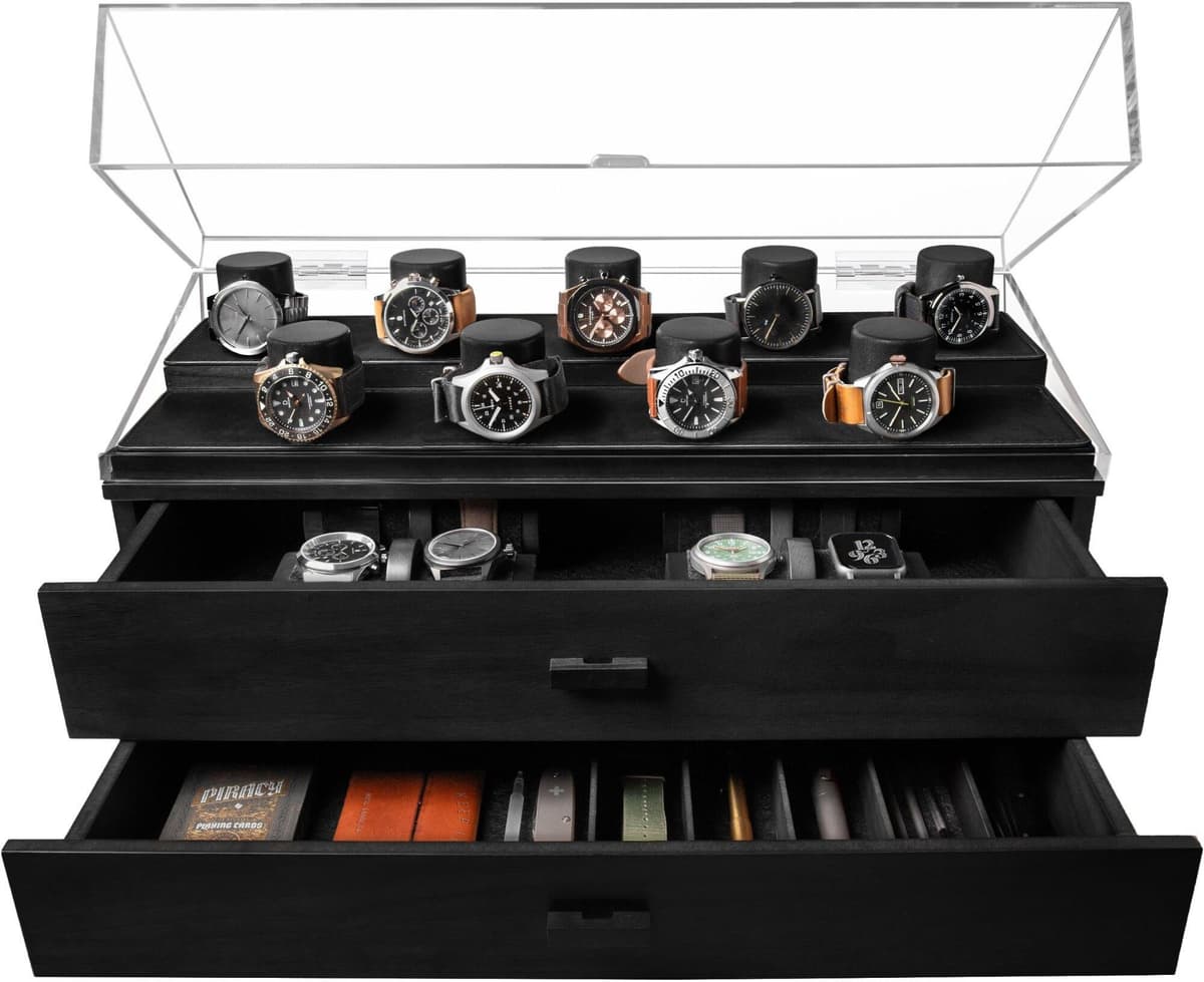 Pudełko ekspozycyjne na zegarki Holme &amp; Hadfield Legacy Watch Display Case LGP-BK-985-1 Black, na 17 szt.