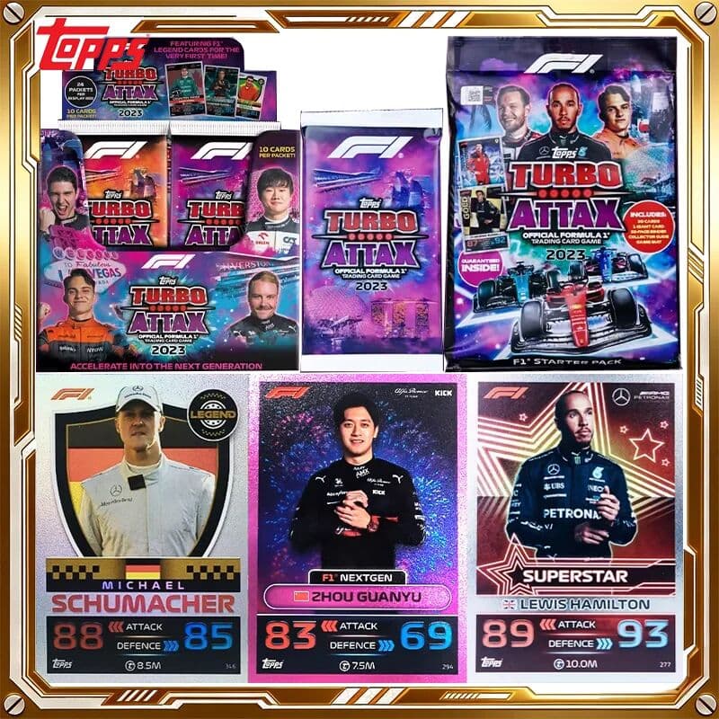 2023 Topps Turbo Attax Formula 1 F1 Racing Card Hobby Genuine Trading Cards Game Toy Holiday Birthday Gifts for Boys Girls