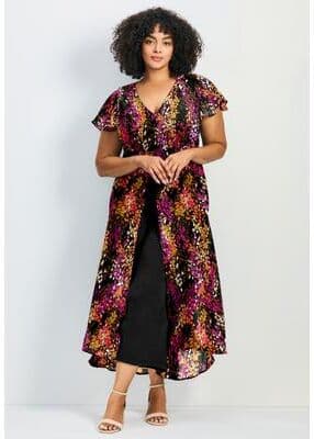 Plus Size Women's Glam Jumpsuit by Avenue in Multi Abstract Garden (Size 26/28)