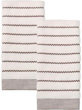 Unique Pure Cotton Soft Hand Towels Wavy Stripe Absorbent Set for Bathroom