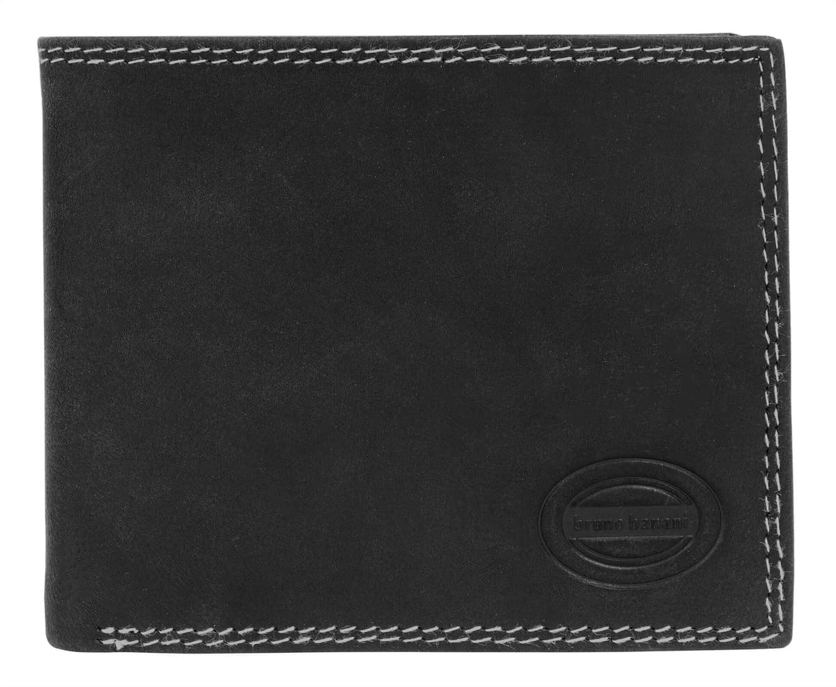 Geldbörse BRUNO BANANI "BRUNO BANANI Herren echt Leder", Herren, schwarz, Leder, Kleinlederwaren Geldbörse, echt Leder schwarz Einheitsgröße