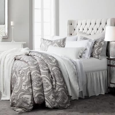 HiEnd Accents Nicole Damask Duvet Cover Set, 3PC