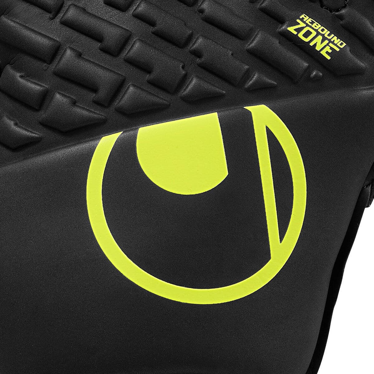 Torwarthandschuhe UHLSPORT "Torwarthandschuhe FM Soft Flex Frame Junior", Kinder, Gr. 6,5, schwarz (schwarz, fluo gelb), Obermaterial: 81% Gummi rubber. 13% Polyester PES. 6% Nylon NY., Handschuhe Torwarthandschuhe