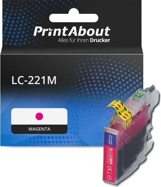 PrintAbout Druckerpatrone kompatibel mit Brother LC-221M - Magenta