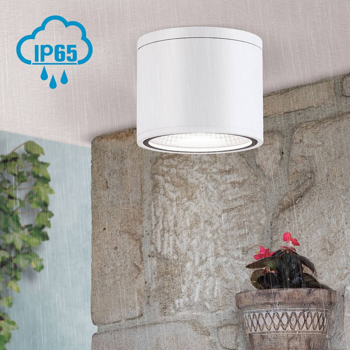 Orion Spot sufitowy LED Sputnik IP65 Ø 14,5 cm biały, biały / opal, łazienka, aluminium, nowoczesny